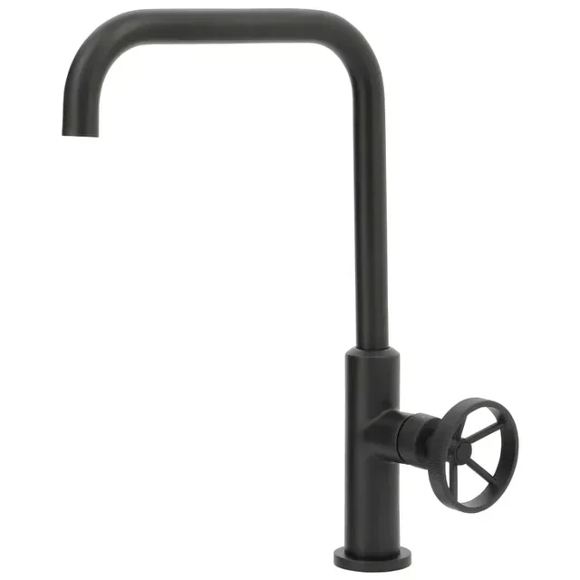 Schwarze matte industrielle Küchenarmatur mit hohem Auslauf THERMADOR VAT13N