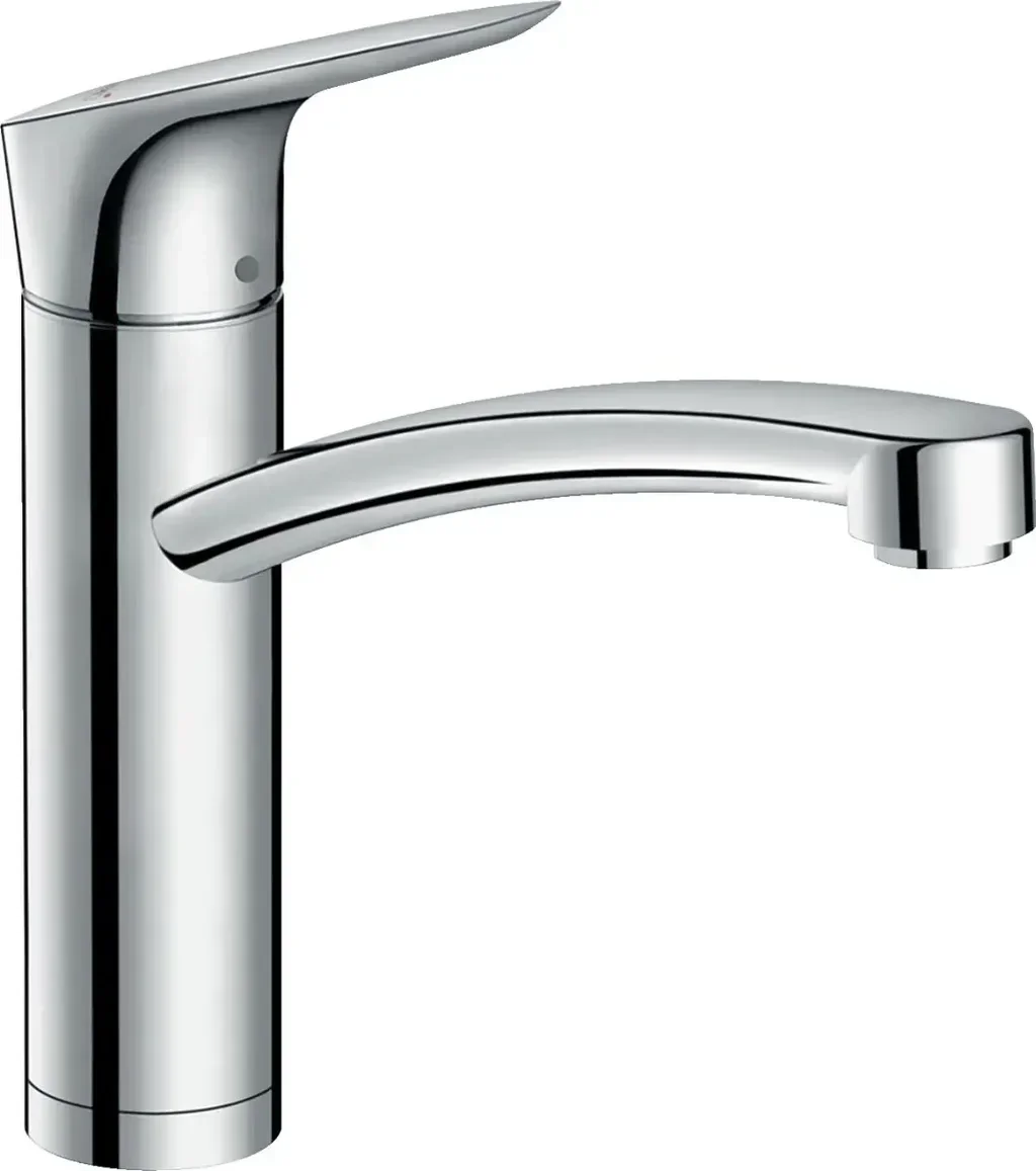 Mitigeur évier HANSGROHE Logis M31 chromé, bec pivotant 150° pour installation fenêtre - Réf. 71833000