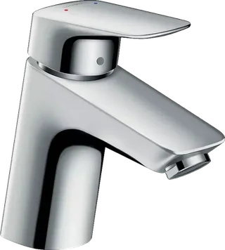 Hansgrohe Logis 71070000 Chrom Waschtischarmatur mit Zugstange und Kunststoff-Ablaufgarnitur