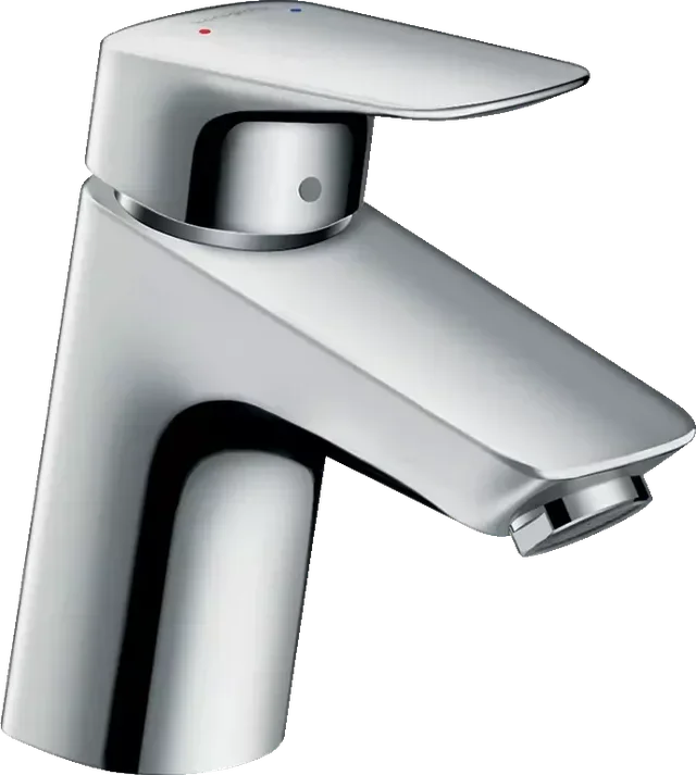 Hansgrohe Logis 71070000 Chrom Waschtischarmatur mit Zugstange und Kunststoff-Ablaufgarnitur