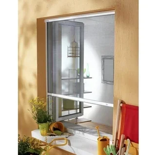 Moustiquaire enroulable aluminium 105x145 cm blanc fenêtre New Idea