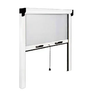 Moustiquaire enroulable verticale 120x160 cm marron avec frein de remontée pour porte et fenêtre