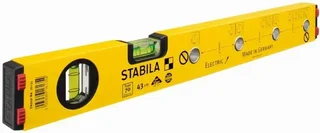 Niveau à bulle électrique STABILA Type 70 Electric 120 cm avec trous de marquage DIN 49075 pour prises et interrupteurs