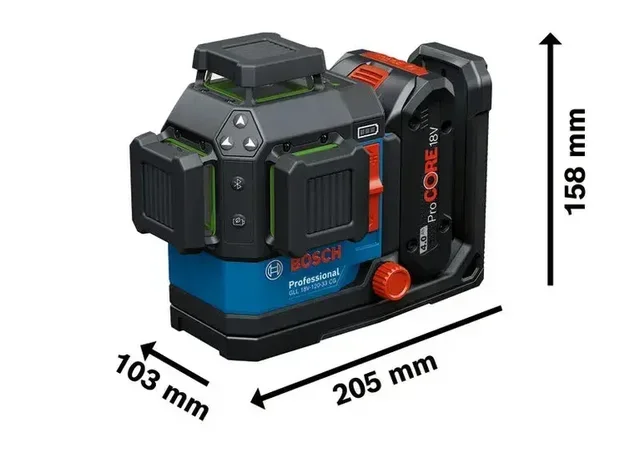 Niveau laser 3 lignes 360° Bosch GLL 18V-120-33 CG Professional avec L-BOXX 136