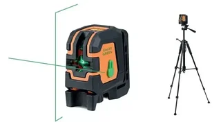 Self-Leveling Cross Line Laser Level Geo1X-GREEN SET with Tripod GEO FENNEL - 20m Range