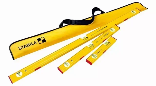 STABILA 80 ASM 3-Piece Magnetic Bubble Level Set 120/60/30 cm with Case