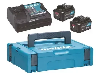 Pack 2 batterie Makita BL1041B 12V 4Ah + caricabatterie DC10SA con valigetta Makpac