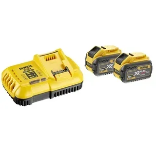 Pack 2 batterie Dewalt XR Flexvolt 18V/54V 9Ah con caricabatterie rapido DCB118