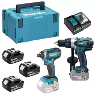 Kit MAKITA 18V: Trapano DDF458 + Avvitatore a Percussione DTD152 con 3 Batterie 5.0Ah DLX2144TJ1