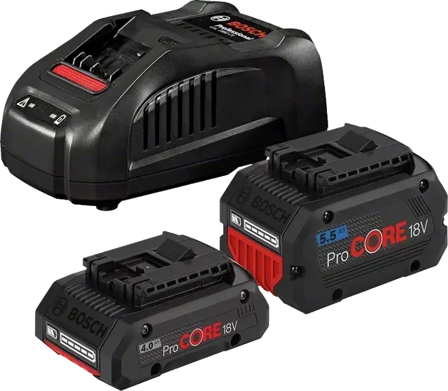 Pack batterie Bosch ProCore 18V 4.0Ah + 5.5Ah con caricabatterie rapido GAL 1880 CV