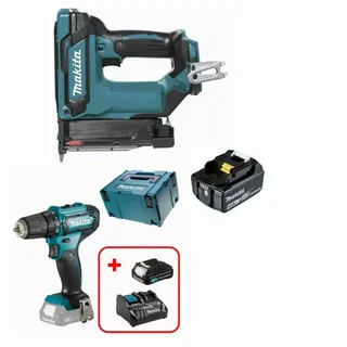 Pack Combo MAKITA Cloueur 18V DPT353Z + Perceuse Visseuse 12V CXT 10mm avec Batteries 4.0Ah et 2.0Ah
