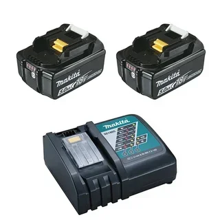 Pack 2 batterie Makita 18V 5Ah BL1850B + caricabatteria rapido DC18RC