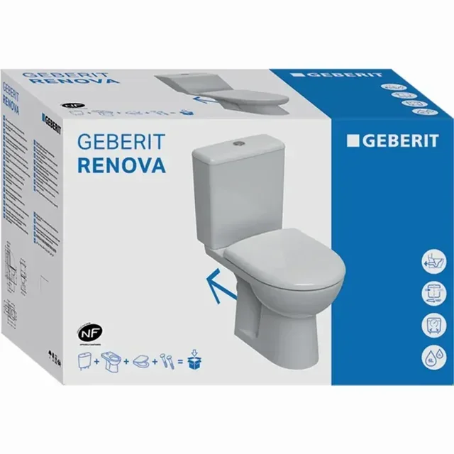 Pack Inodoro Geberit Renova Rimfree 501.756.00.1 Taza y Cisterna