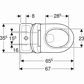 Pack Inodoro Geberit Renova Rimfree 501.756.00.1 Taza y Cisterna