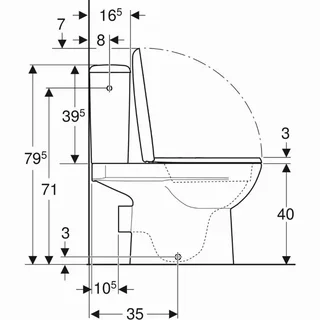 Pack Inodoro de Suelo Geberit Renova Rimfree 6L sin Reborde