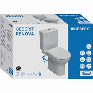 Pack Inodoro de Suelo Geberit Renova Rimfree 6L sin Reborde