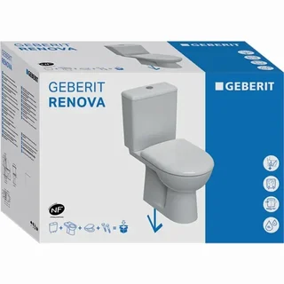 Pack inodoro Geberit Renova de suelo con tapa duroplast doble descarga 6L ref 501.757.00.1