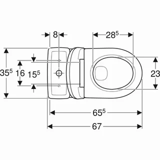 Pack Inodoro de Suelo Geberit Renova Rimfree con Cisterna y Taza Suspendida - Referencia 501.755.00.1