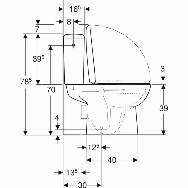 Pack Inodoro de Suelo Geberit Renova Rimfree con Cisterna y Taza Suspendida - Referencia 501.755.00.1