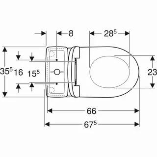 Pacco WC sospeso Renova Geberit con copriwater in duroplast, vaso Rimfree senza bordo, doppio tasto 6L, rif. 501.866.00.1