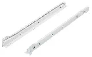 Coulisse à galets HETTICH FR402 500mm blanche charge 25kg avec retour automatique