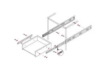 HETTICH KA5632 250mm 45kg Vollauszug Schubladenschienen Paar - Schwerlast Kugellager Teleskopschienen