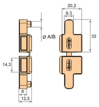 Goujons de liaison FAPIM 1946A pour profils à joint ouvert avec tringle 6mm