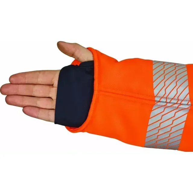 SOLIDUR INMA Orange Warnschutz Schnittschutz Ärmel Paar, 360° Schutz 9-lagig, Einheitsgröße mit Daumenloch und Ellenbogen Gummizug, EN 381-11 Klasse 1 zertifiziert