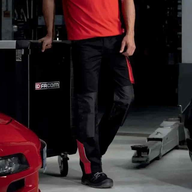 Pantalón de trabajo Facom Timing FXWW1000E negro gris multibolsillos reforzado