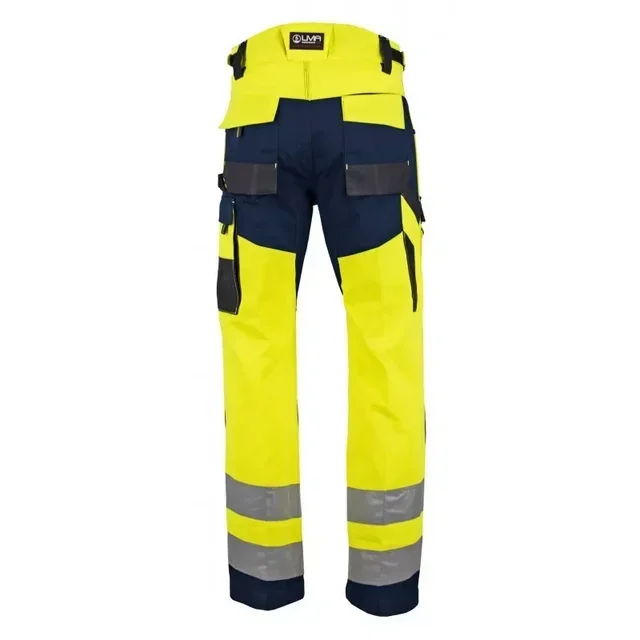 Pantalon haute visibilité LMA 1667 renforts genoux jaune fluo bleu marine