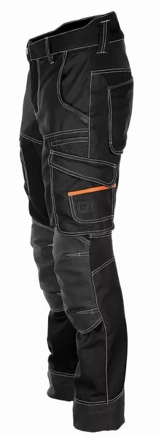 BOSSEUR Trident 11557 Work Trousers - 11 Pockets, 4-Way Stretch, EN-14404 Certified Knee Protection