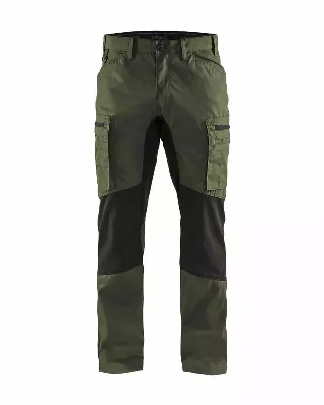 BLAKLADER stretch work pants army green black size 38