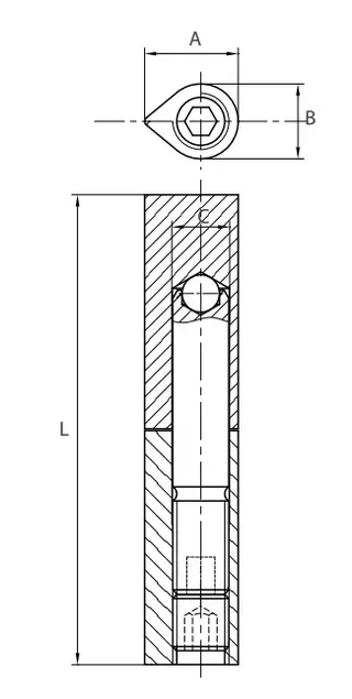 Cerniera a sfera regolabile da saldare TORBEL 160 mm SREG160