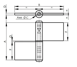 Bisagra MONIN 6400 rejilla para soldar acero decapado 120x108 mm