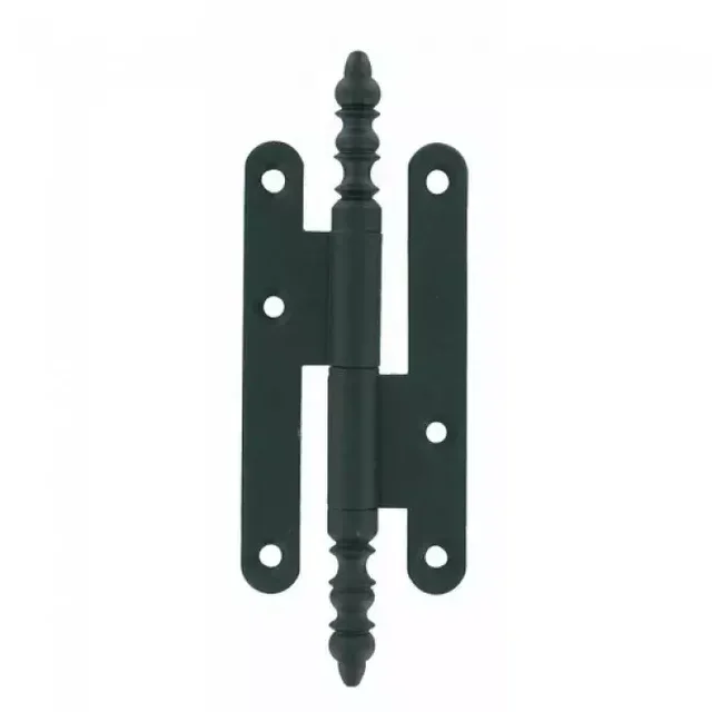 Schwarzes rustikales Scharnier TORBEL 190x80mm rechtwinklig mit dekorativem Knoten