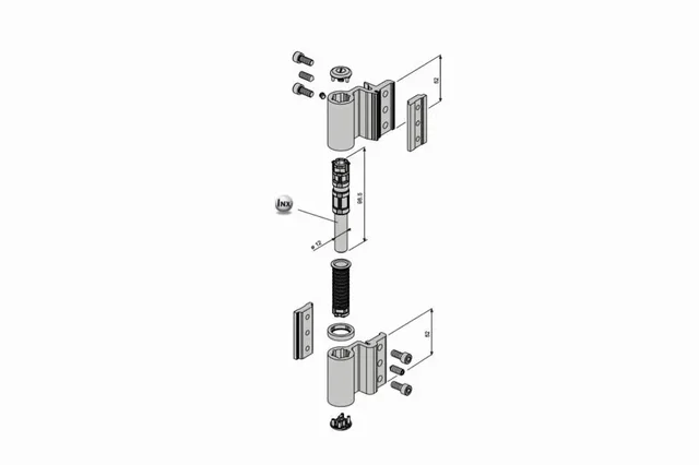 Paumelle Velox Top 5500I FAPIM Aluminium Gris 2 lames EL 17mm - 5520_05