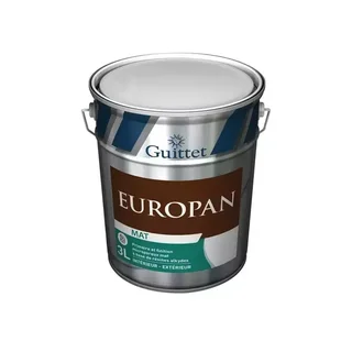 Peinture blanche mat GUITTET Europan 3L bois intérieur extérieur