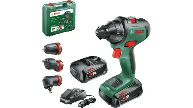 BOSCH AdvancedDrill 18V Cordless Drill Driver with 2x 2.5Ah Batteries and 3 Interchangeable Chucks