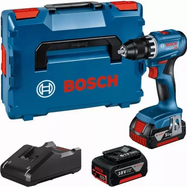 Bosch GSR 18V-45 Cordless Drill Driver 18V with 2x 3.0Ah Batteries and L-BOXX Case