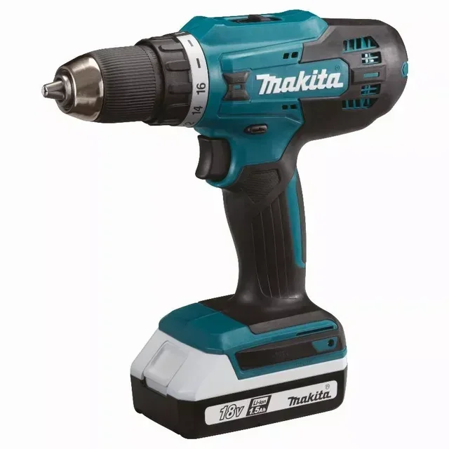 Perceuse-visseuse MAKITA 18V DF488DWE avec 2 batteries Li-Ion 1.5Ah et chargeur