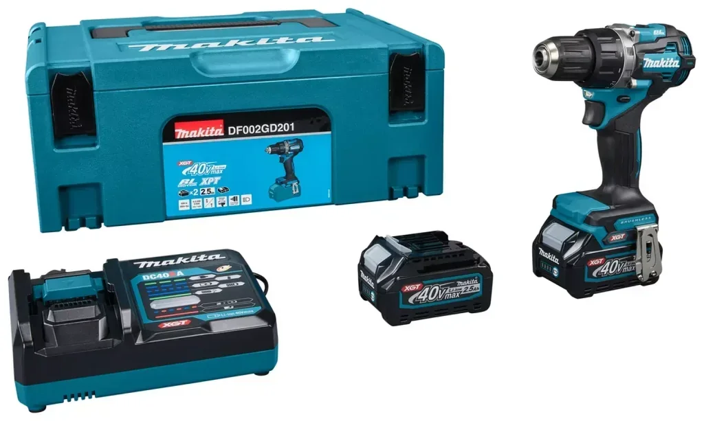 Perceuse-visseuse MAKITA 40V XGT 54Nm 2 batteries 2,5Ah coffret MakPac