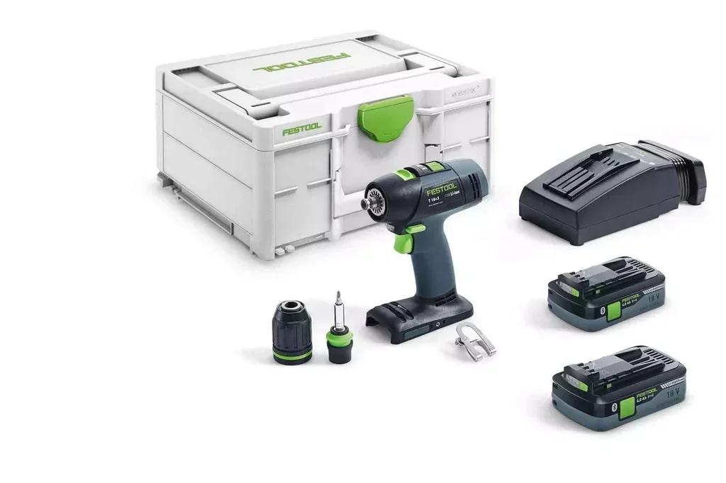 Perceuse-visseuse sans fil Festool T 18+3 HPC 4.0Ah 18V avec 2 batteries et systainer