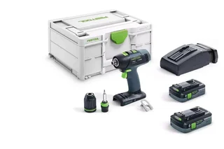Perceuse-visseuse sans fil Festool T 18+3 HPC 4.0Ah 18V avec 2 batteries et systainer