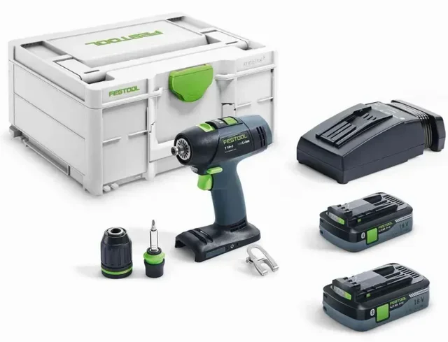 Perceuse-visseuse sans fil Festool T 18+3 HPC 4.0Ah 18V avec 2 batteries et systainer