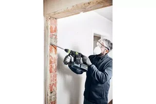 Perforateur-burineur sans fil FESTOOL KHC 18 5,0 EBI-Plus avec 2 batteries 18V 5.0Ah, chargeur rapide TCL 6, mandrins SDS-Plus et serrage rapide, poignée anti-vibration, butée de profondeur, Systainer³ SYS3 L 187 - Réf. 577448