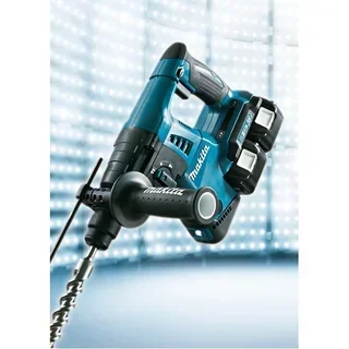 Martillo perforador SDS+ Makita DHR264PT4J 36V con 4 baterías 5Ah cargador rápido maletín MAKPAC