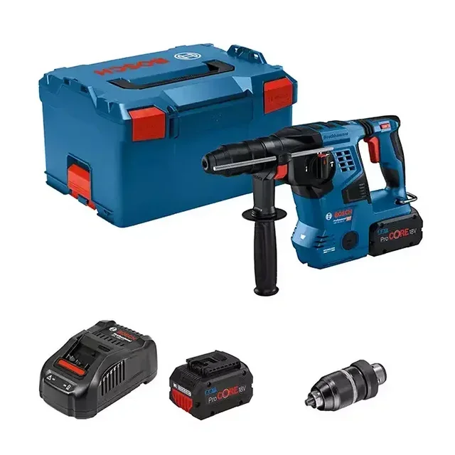 Bosch GBH 18V-28 CF SDS-Plus Rotary Hammer Drill with 2x 8.0Ah Batteries and L-BOXX Case