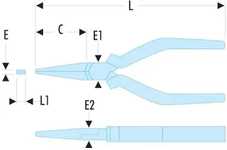 Pinza a becchi piatti FACOM 188A.16CPE 160 mm becchi striati impugnature ergonomiche
