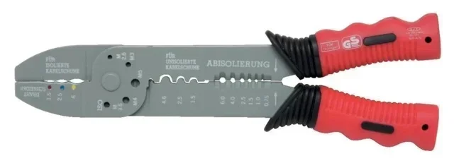 Pinza crimpatrice KS TOOLS 220 mm per capicorda preisolati - spellatura taglio crimpatura