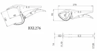 DOLEX 130mm Extra-Long Locking Pliers BXL276 - Parallel Jaws 6 Positions